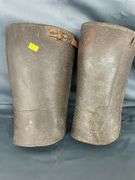 Pair of Leather Equestrian Leg Guards or Gaiters