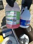 Mixed Lot: RV Antifreeze, Bleach, Septic Tank Cleaner, and Assorted Supplies