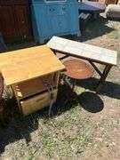 Assorted Tables - End Table, Tile Top Bench, Small Round Accent Table