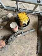 Miscellaneous auto parts, come along, crate and metal box