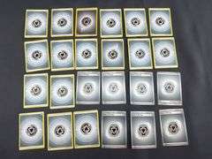 Pokémon energy cards, gray, yellow