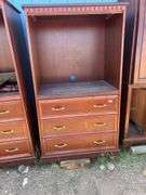 Matching Pair of Wooden Storage Cabinets with Drawers