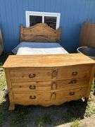 Queen Wooden Bedframe and Dresser Set