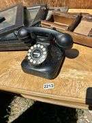 Ornate Desk with Rotary Phone and Frames