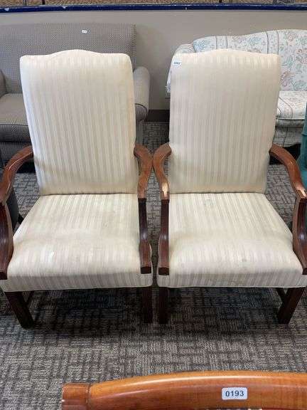 Lot of two vintage upholstered armchairs image