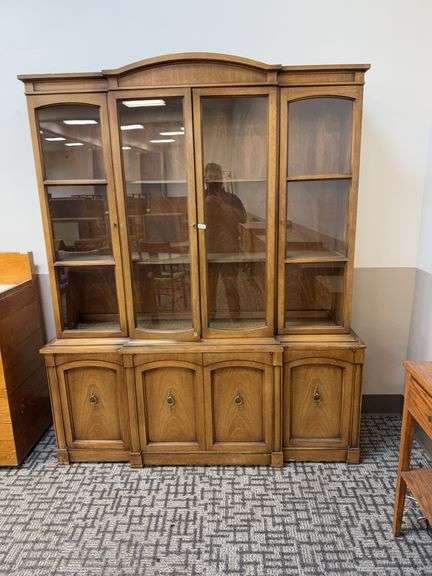 large wooden china cabinet / hutch. image
