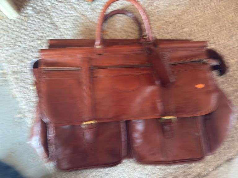 Leather duffle bag image