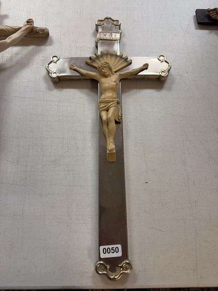 Ornate Metal Crucifix with Ivory-Tone Corpus image