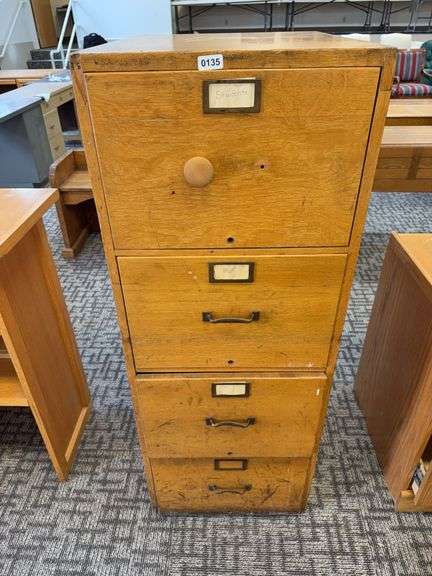 vintage wooden filing cabinet image