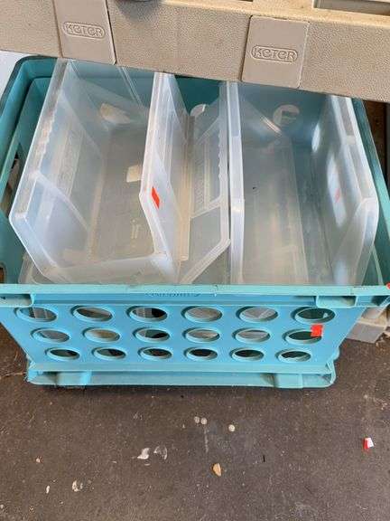 Crate of plastic organizers image