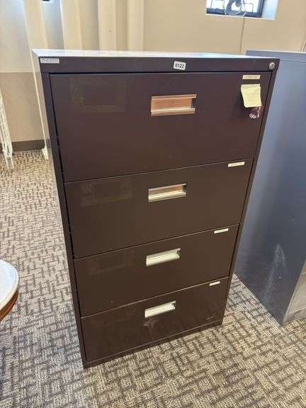 Brown metal filing cabinet image