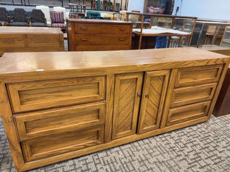 Oak credenza image
