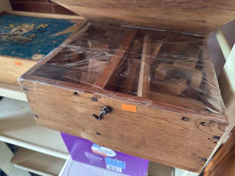 Antique wooden building box image