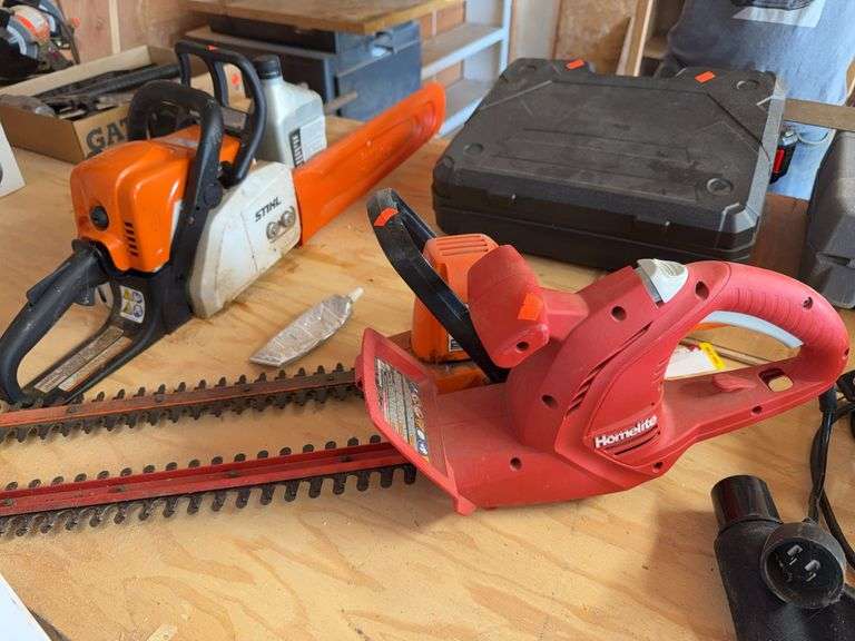 Two electric hedge trimmers image