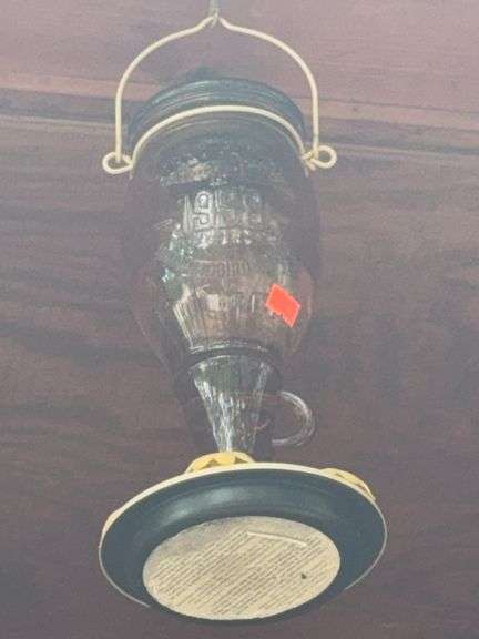 Glass hummingbird feeder image