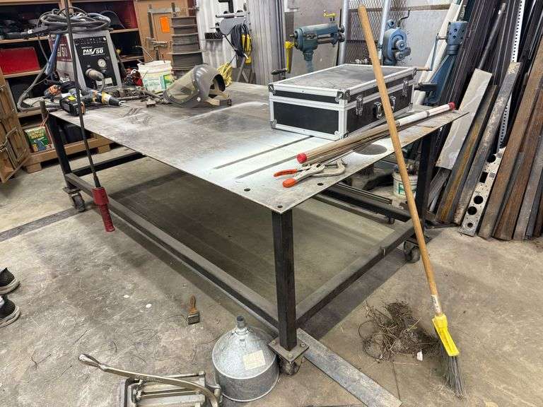 4x8 steel welding cart/table with casters image