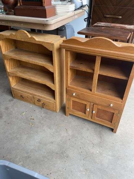 Two small wooden cabinets image