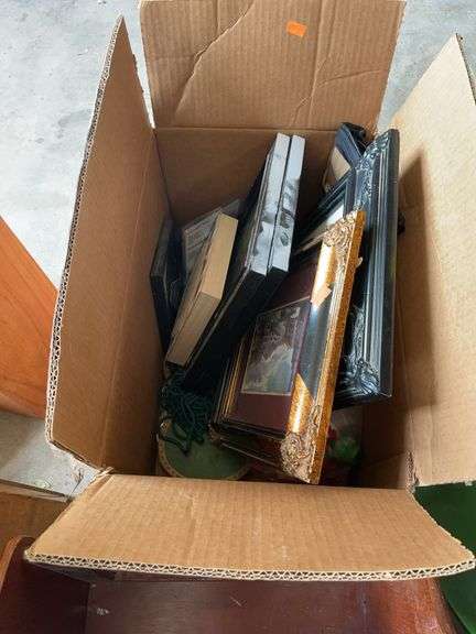 Box of frames and miscellaneous items image
