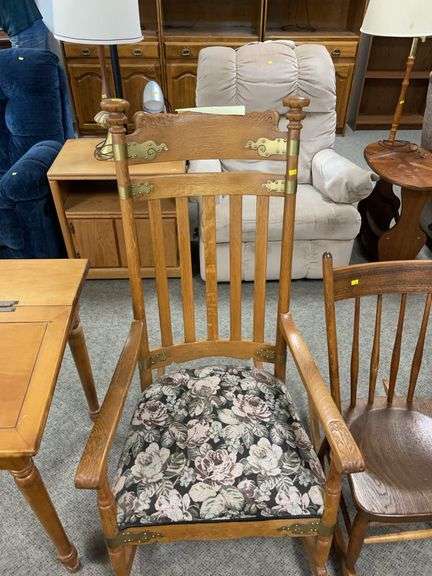 Oak rocking chair image