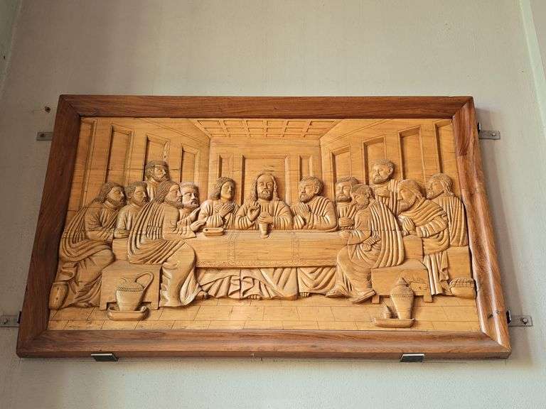 "The Last Supper" Wood Carved Wall Decor image