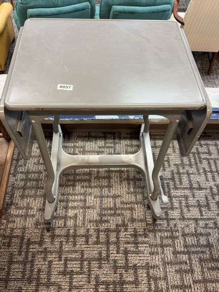 vintage metal school desk image