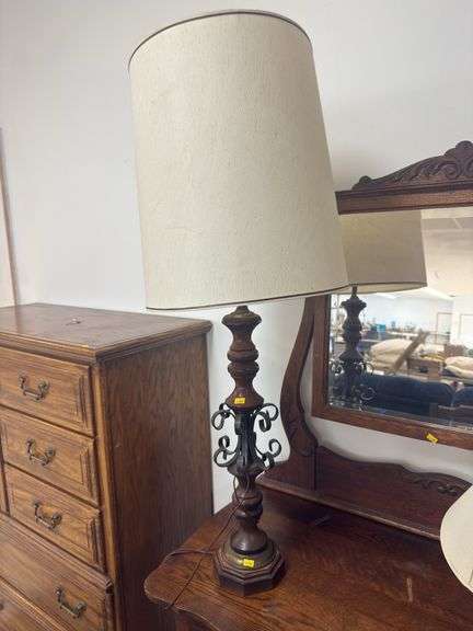Wood and iron lamp image