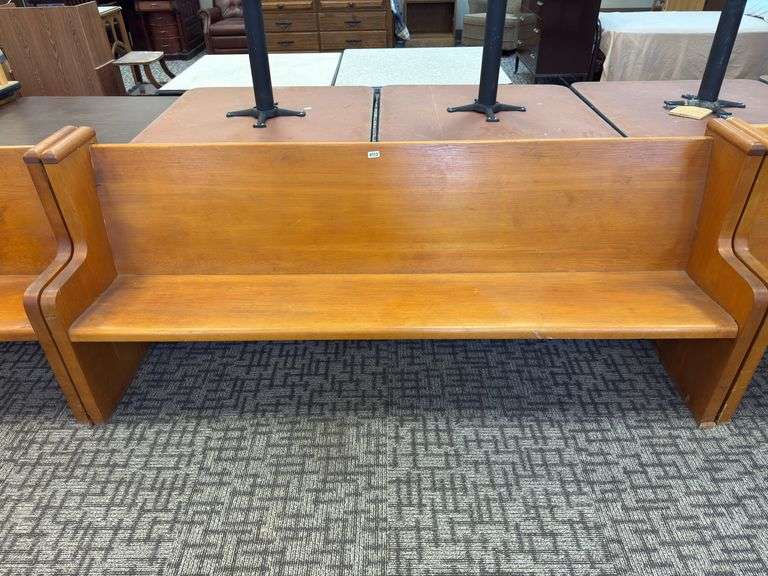 Original church pew from the choir loft of the  chapel at the abbey image