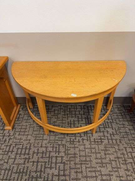 Wooden Half-Moon Console Table image