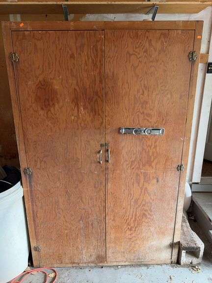 Vintage garage storage cabinet image