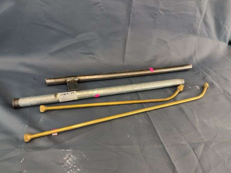 Gun barrel weed sprayer nozzles, wire and wide load sings image