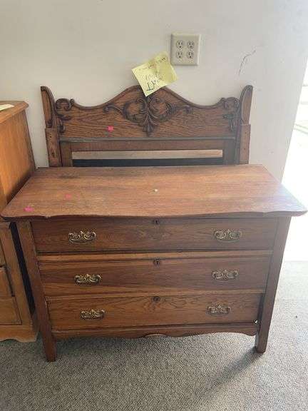 Antique dresser and mirror image