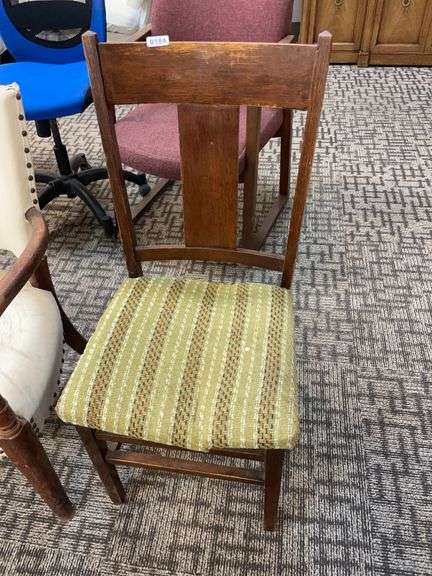 Antique oak chair with damage pictured image