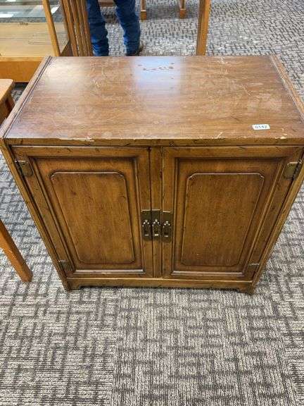 Vintage Wooden Storage Cabinet with Double Doors image