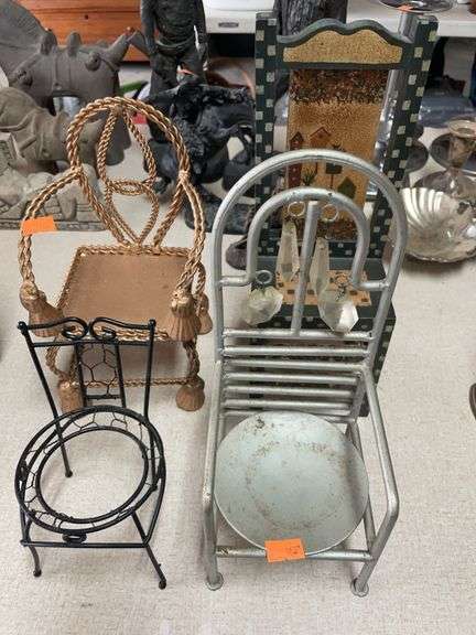 Lot of miscellaneous table top (small) decorative chairs image