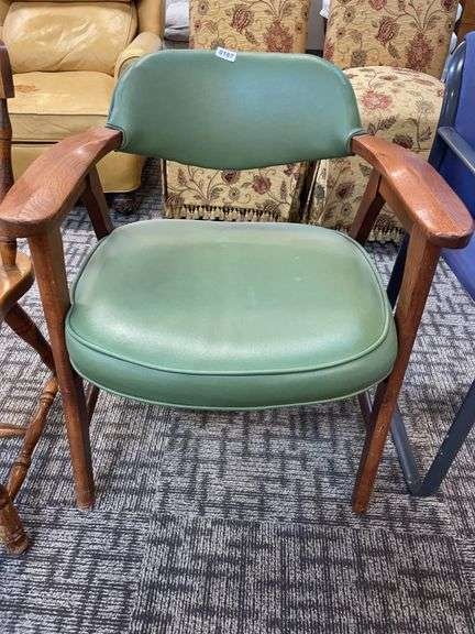 Wooden upholstered chair image