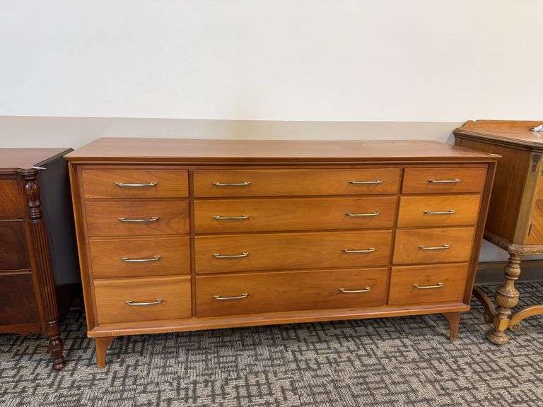 mid-century style 9-drawer dresser. image
