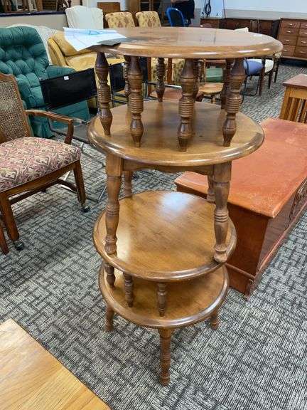Two wooden end tables image