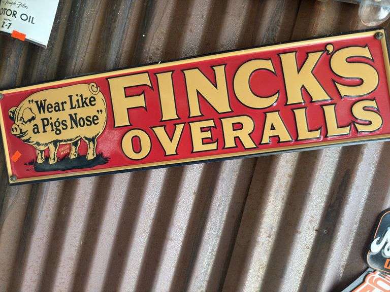 Fincks overalls sign image