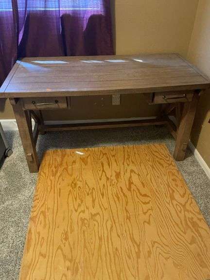Rustic desk with two drawers image