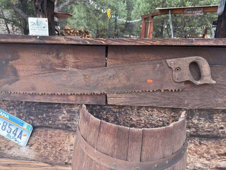 Antique hand saw image