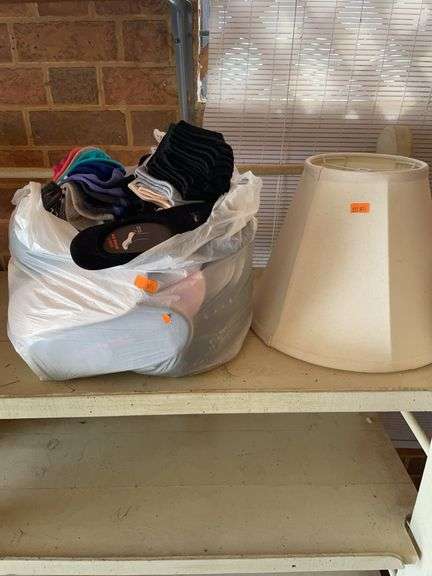 Bag of new socks, and lampshade image