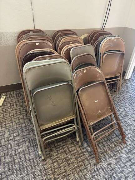55+assorted metal folding chairs image