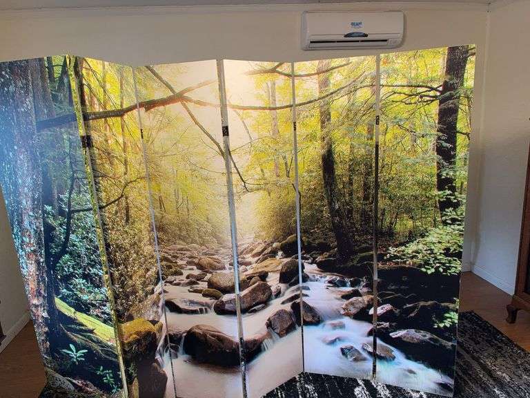 Large partition with nature scene image