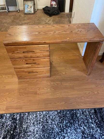 Small oak desk image