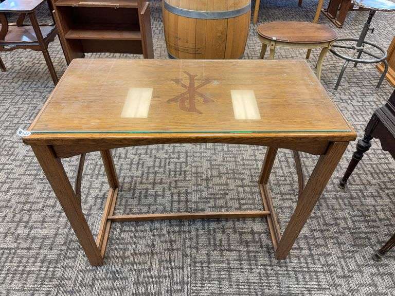 Original table with glass top from the chapel at the Holy Cross Abbey image