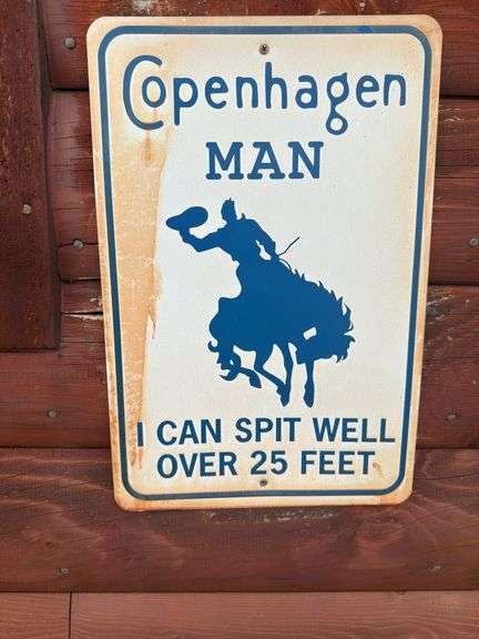 Copenhagen man, I can spit well over 25 feet sign image