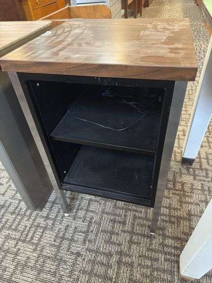 Metal display shelf cabinet image
