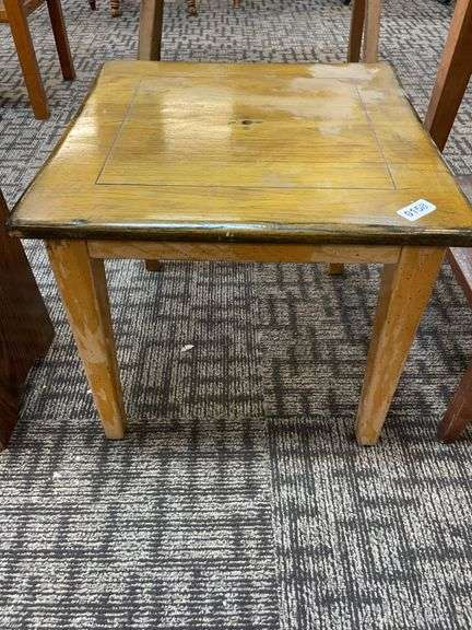 Small wooden end table image