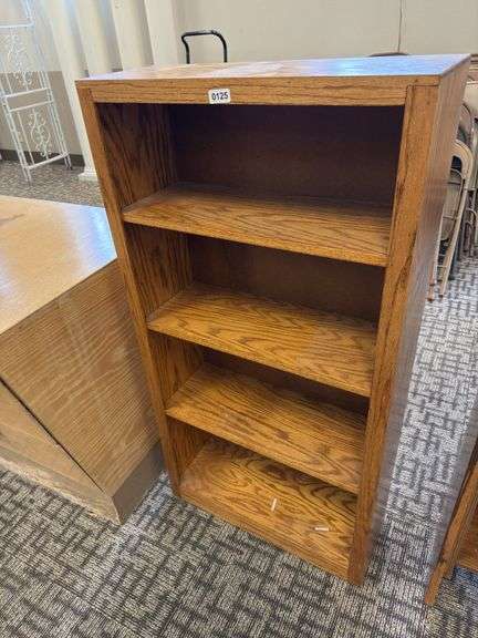4’ tall wooden book shelf image