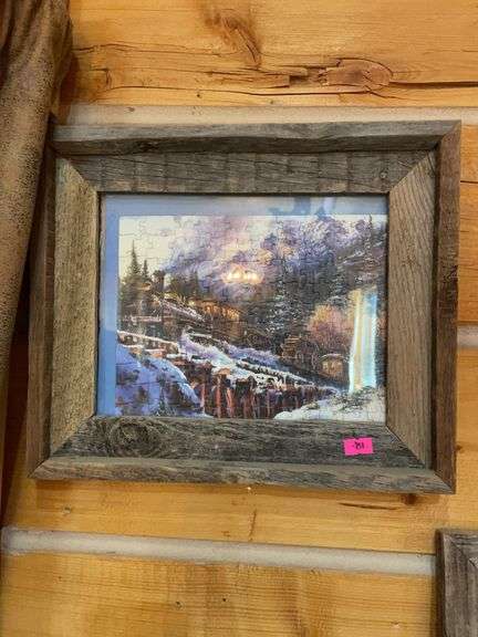 Barnwood framed puzzle image